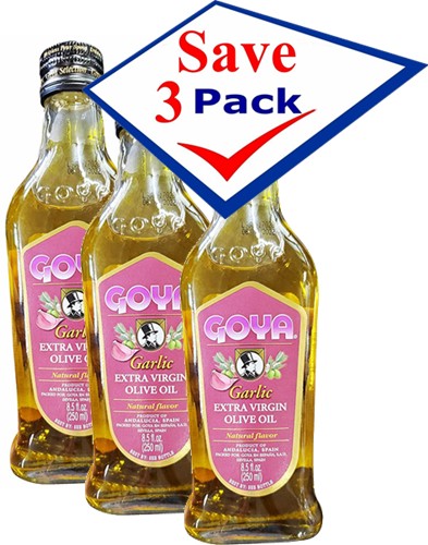 Goya Garlic Extra Virgin  Olive Oil  8.5 oz  Pack of  3